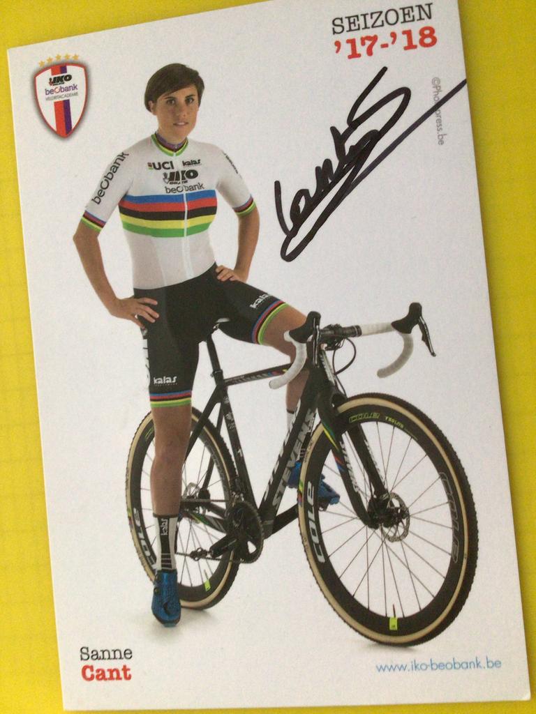 wielerkaart 2017 wk   team beobank sanne cant  signe, Verzenden, Zo goed als nieuw