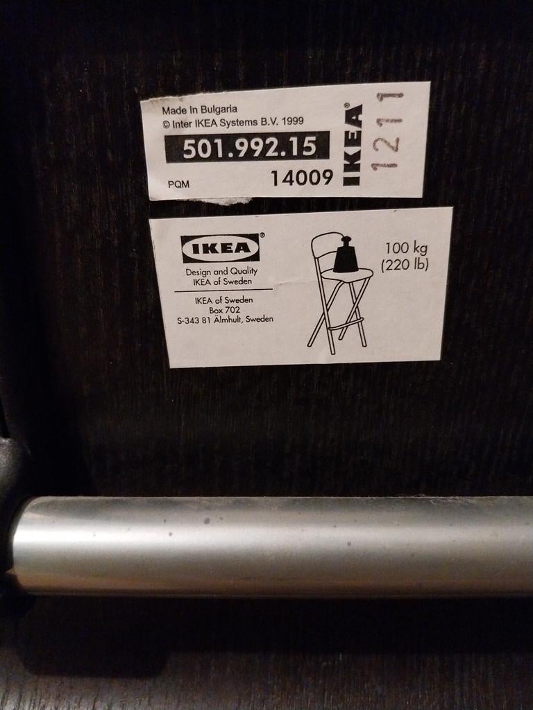 2 chaises de bar IKEA Franklin pliants, Ophalen
