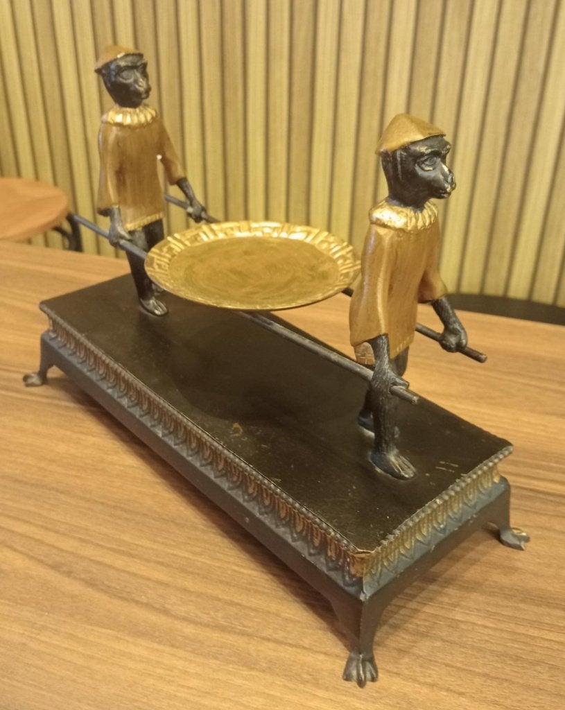 Bronzen beeld met apen., Ophalen of Verzenden, Brons