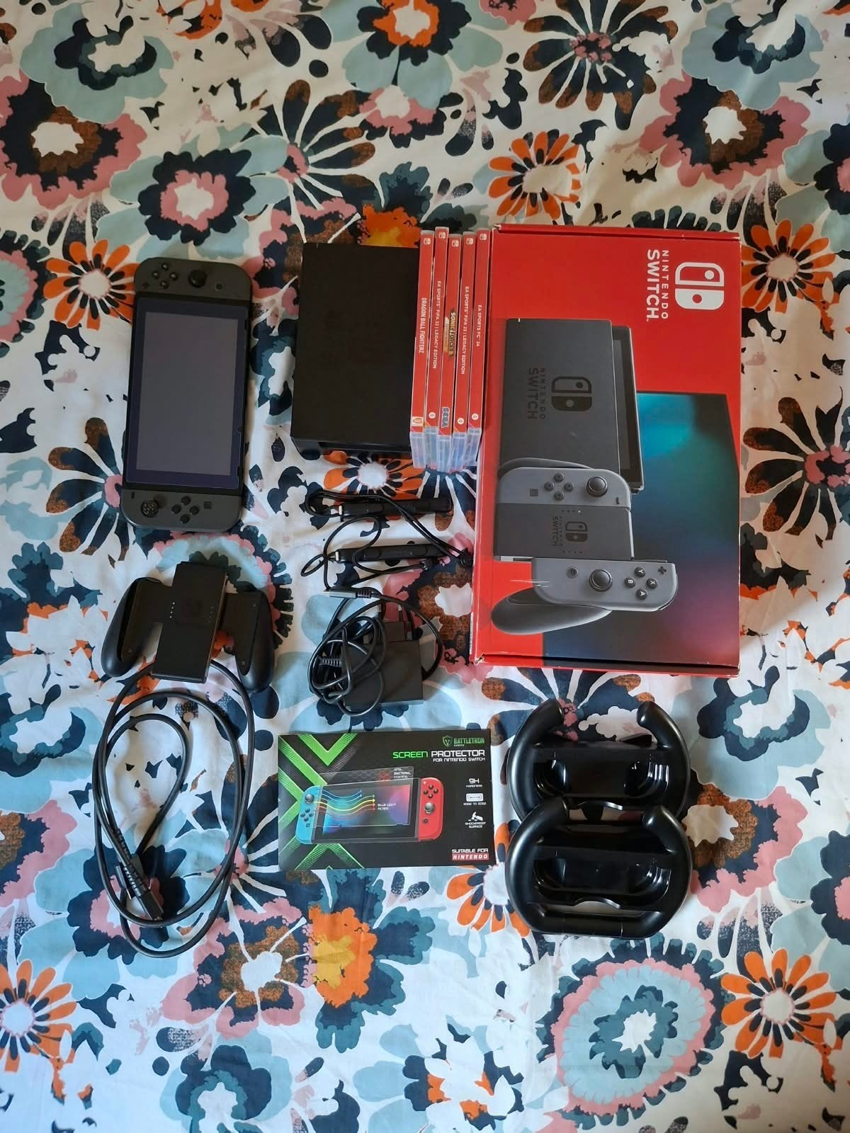 Compleet pakket Nintendo Switch grijs, Met 2 controllers, Ophalen, Switch 2019 Upgrade, Gebruikt