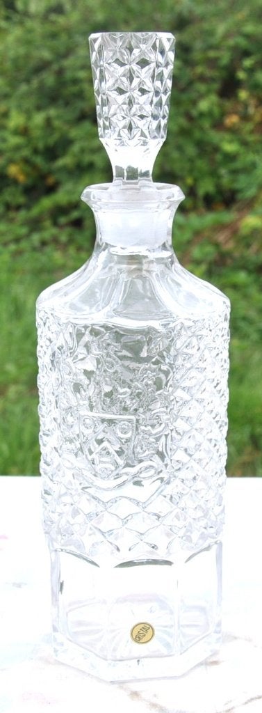 carafe ronde en cristal decor losange, Ophalen of Verzenden