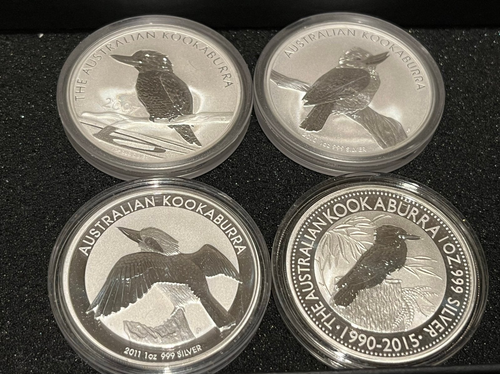4 pièces en argent 1oz Kookaburra 2007 2010 2011 2015, Enlèvement ou Envoi, Argent