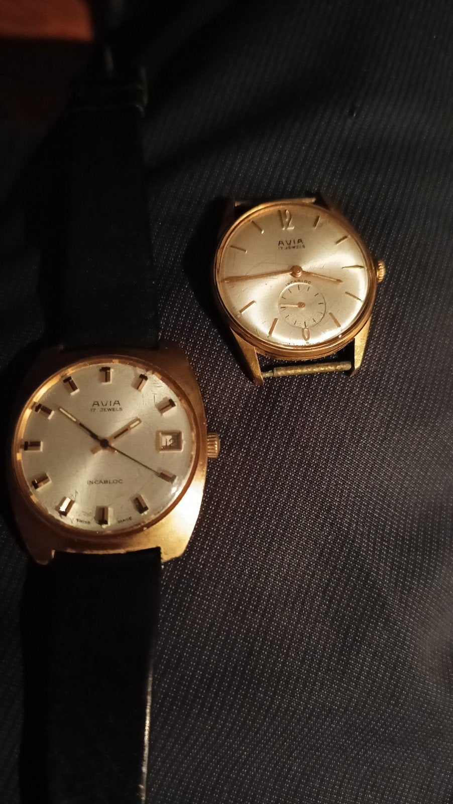 2 montres à remontage Avia pour homme, Montre-bracelet, Autres marques, 1930 à 1960, Avec bracelet
