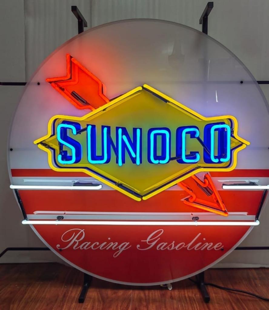Sunoco racing gasoline neon licht reclame decoratie USA lamp, Verzamelen, Ophalen of Verzenden, Nieuw, Lichtbak of (neon) lamp