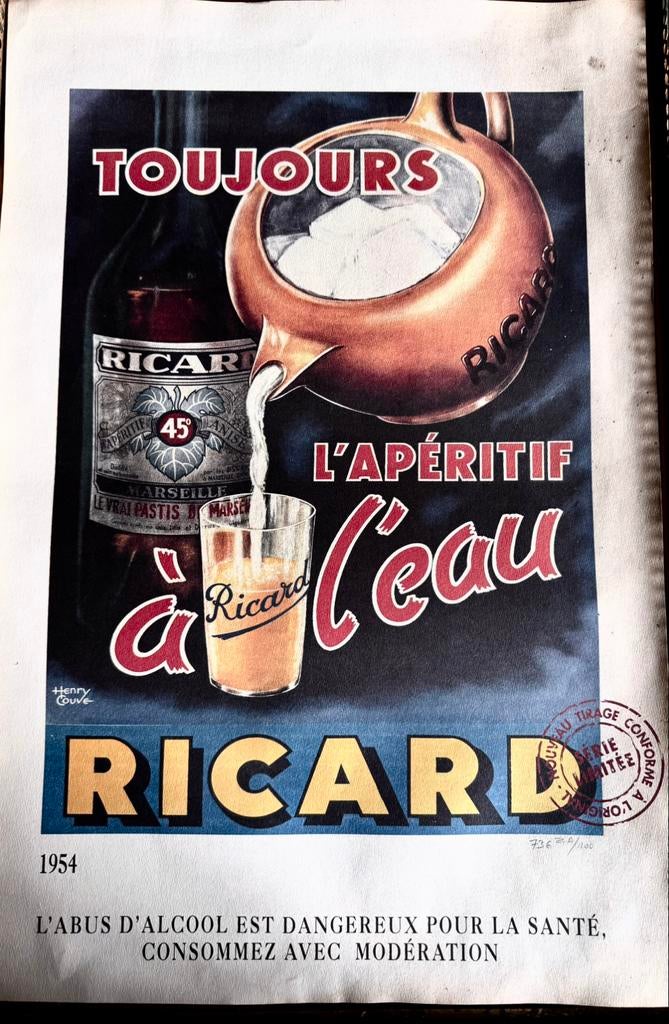 Affiche ricart 1954 tirage limité 736/1200, Antiquités & Art, Enlèvement ou Envoi