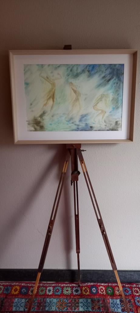 Origineel semi-abstract aquarel schilderij, Ophalen of Verzenden