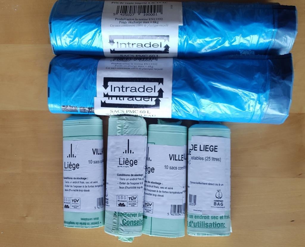 Sacs poubelles Liège, Ophalen
