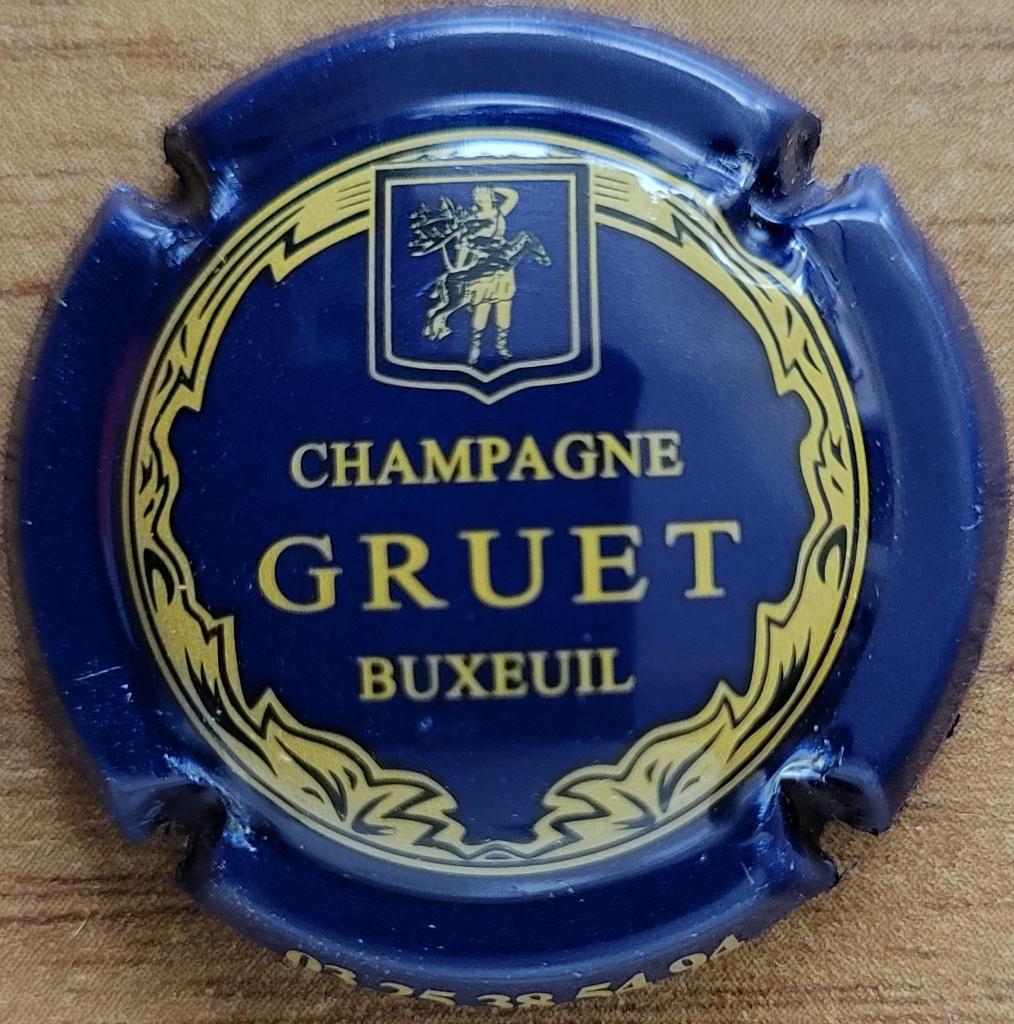 Capsule Champagne GRUET bleu marine & jaune nr.05, Enlèvement ou Envoi, Neuf, France, Champagne
