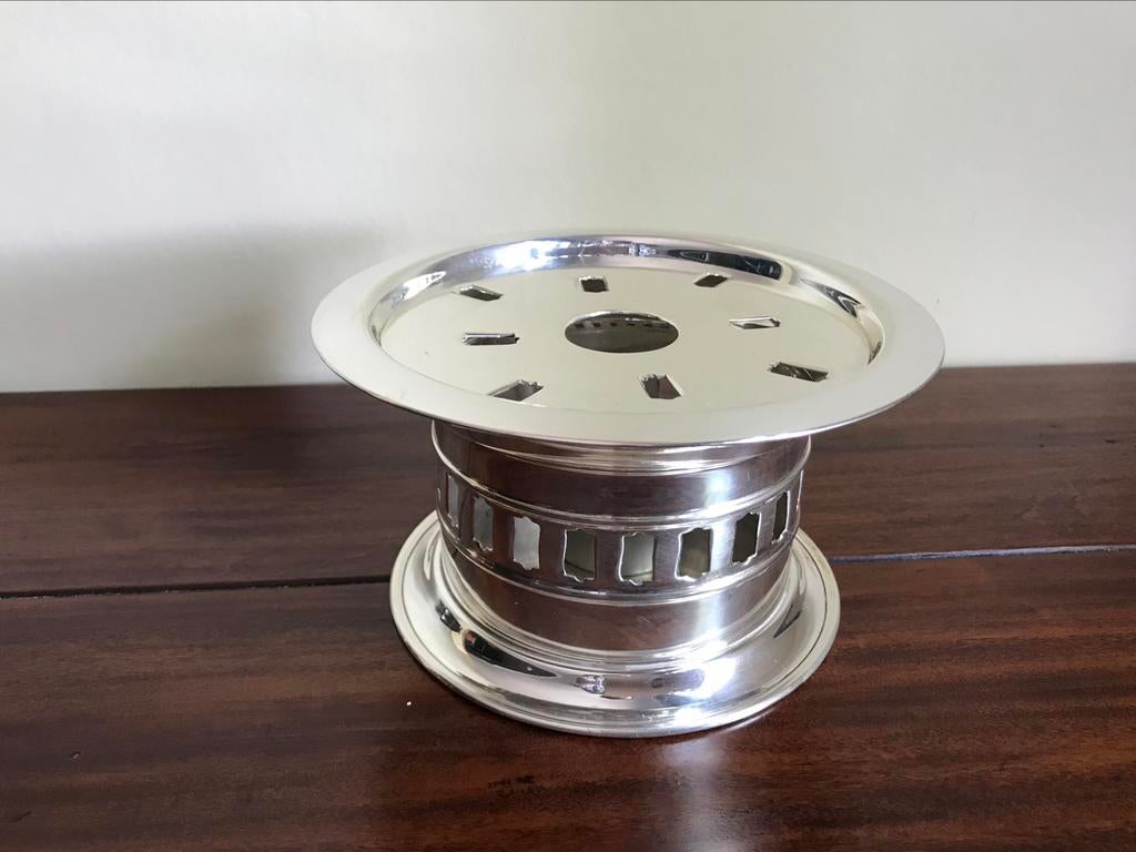 Verzilverde warmhouder voor thhe of koffiepot., Antiek en Kunst, Ophalen of Verzenden, Zilver
