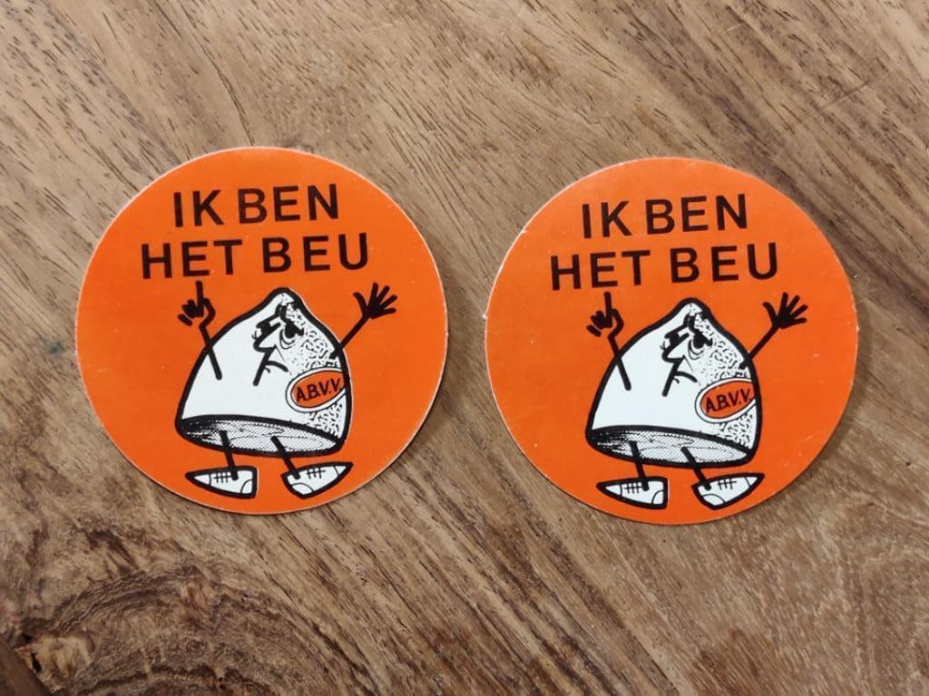 2 vintage stickers van vakbond ABVV, Verzamelen, Ophalen of Verzenden, Zo goed als nieuw