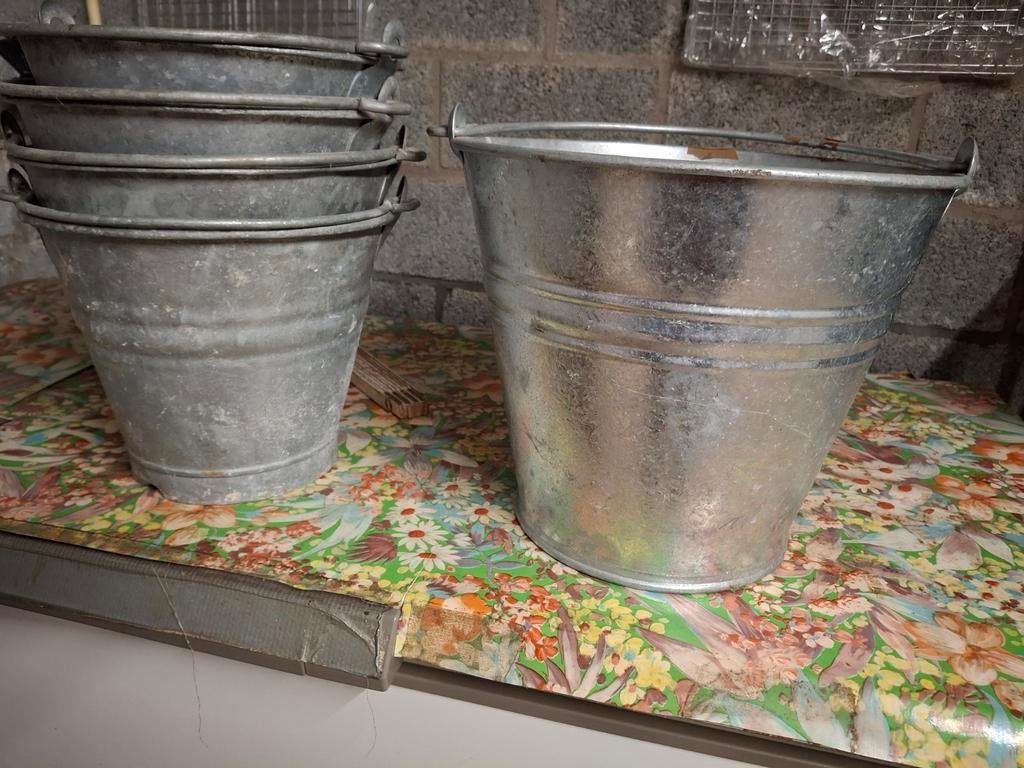 Zinken emmers kleine en grote, Tuin en Terras, Ophalen, Zo goed als nieuw