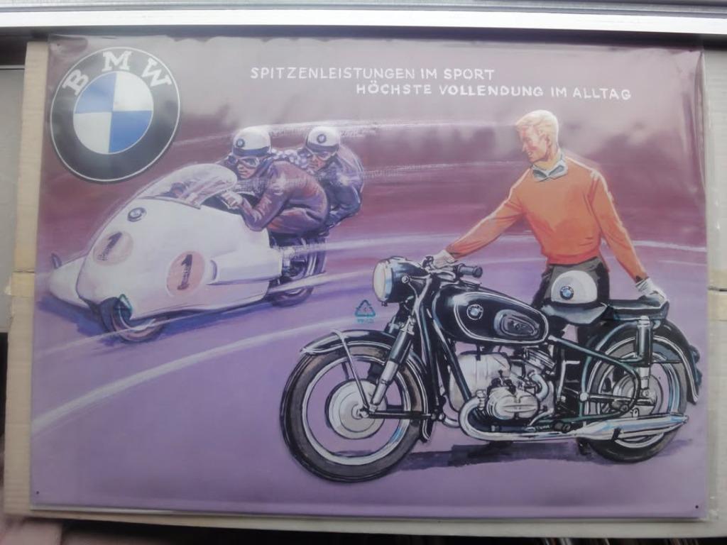 BMW 80 91 9 421 813  metalen/plaat bord  Blechschild  Oldtim, Ophalen