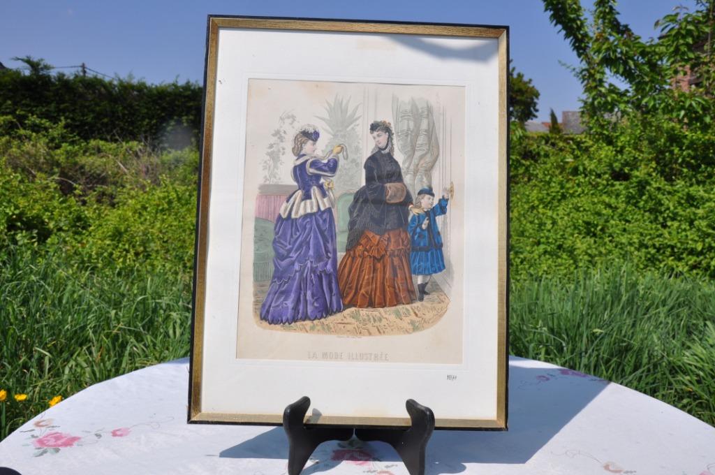 §  cadre avec la mode illustrée 1871 (4), Enlèvement ou Envoi