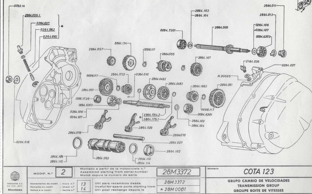 MONTESA COTA 123/172 MECHANISCHE ONDERDELEN, Motoren, Ophalen of Verzenden, Gebruikt