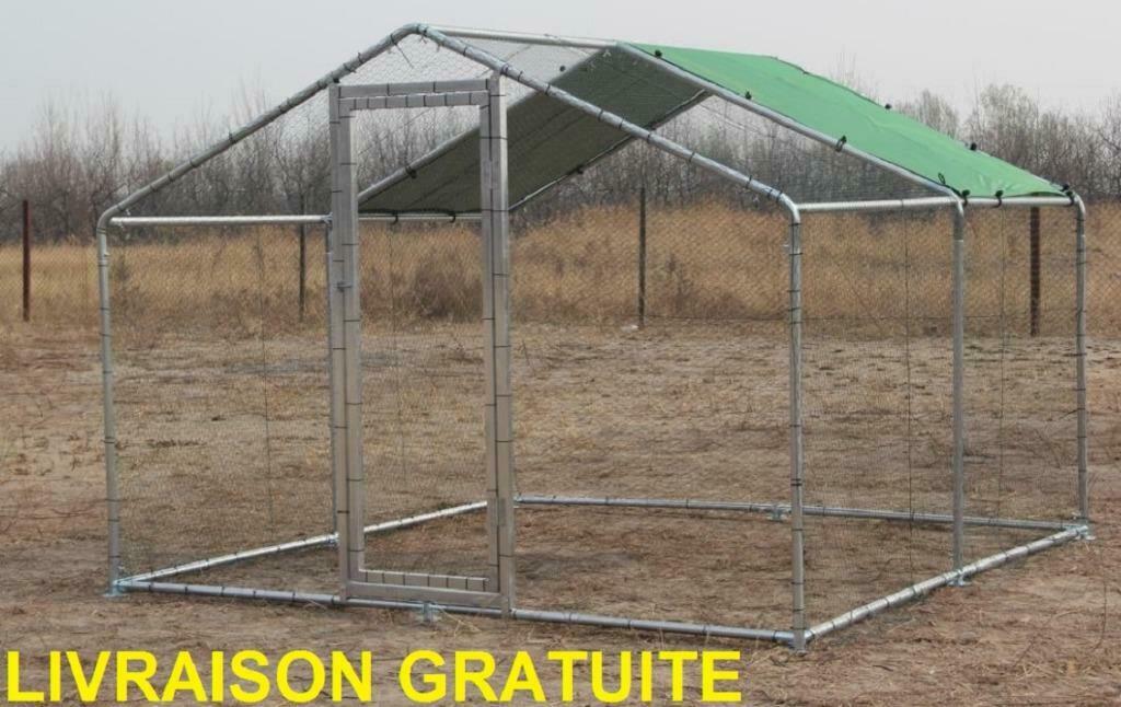 Poulailler enclos parc voliere chatiere 16m² 4x4x2,25m XXL, Verzenden, Nieuw, Kippenhok of Kippenren