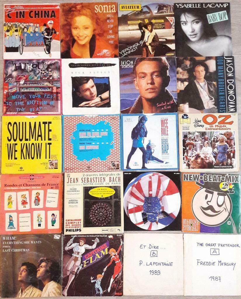 24 Vinyles 45 tours, Pop-Rock-Disco-Varieté-Classic->Photos, Enlèvement ou Envoi, Pop