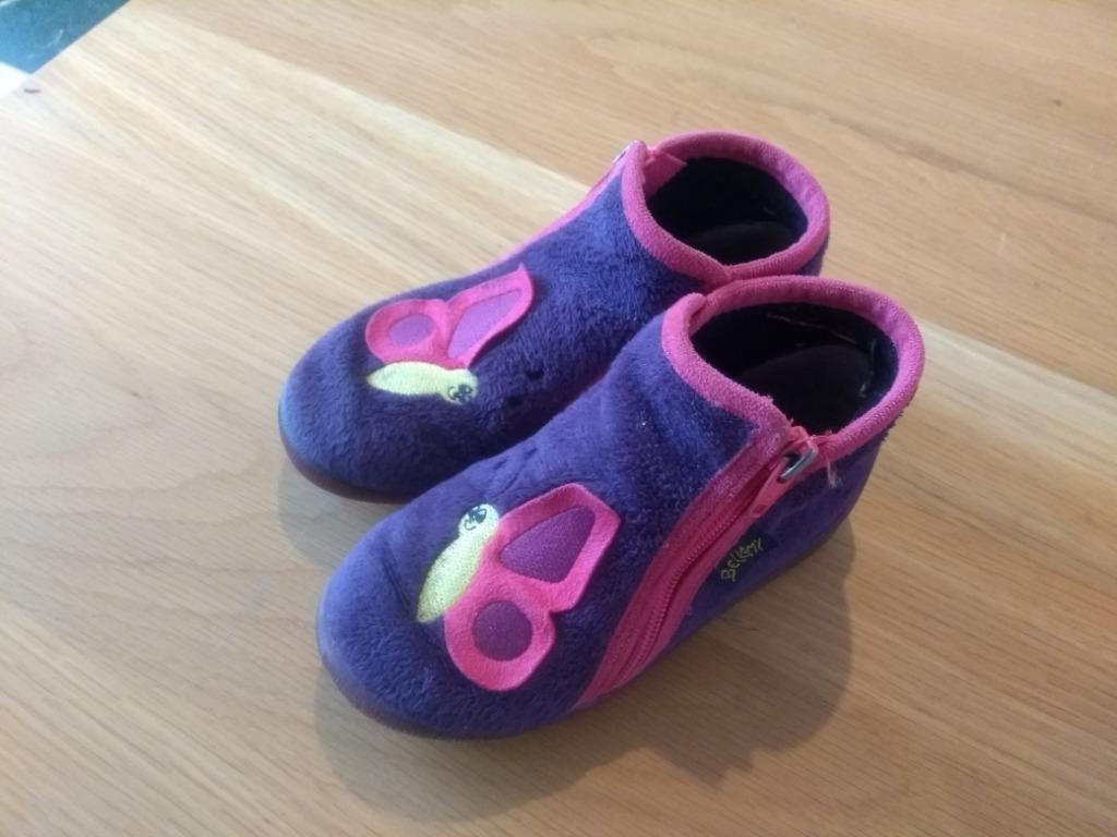 Pantoffels paars met vlinder - Bellamy - maat 20, Bellamy, Gebruikt, Meisje, Overige typen