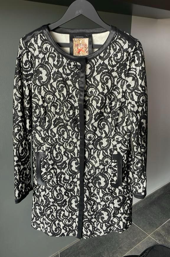 Veste pour femme avec bordure en dentelle, Enlèvement ou Envoi, REVER MILE, Blanc, Taille 42/44 (L)