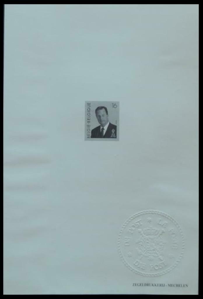Feuillet de luxe noir et blanc S.M. le Roi Albert II 2532, Envoi, Autre, Neuf