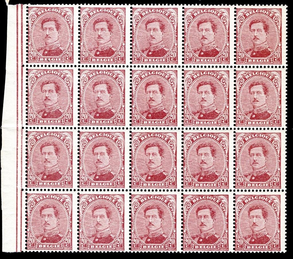 140C MNH Type IV 1920 - S.M. le Roi Albert 1 (20 pièces), Enlèvement ou Envoi, Non oblitéré, Neuf