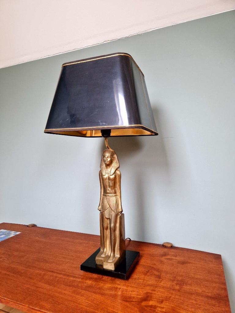 Tafellamp met Egyptische decoratie, Hollywood Regency-stijl,, Antiek en Kunst, Ophalen