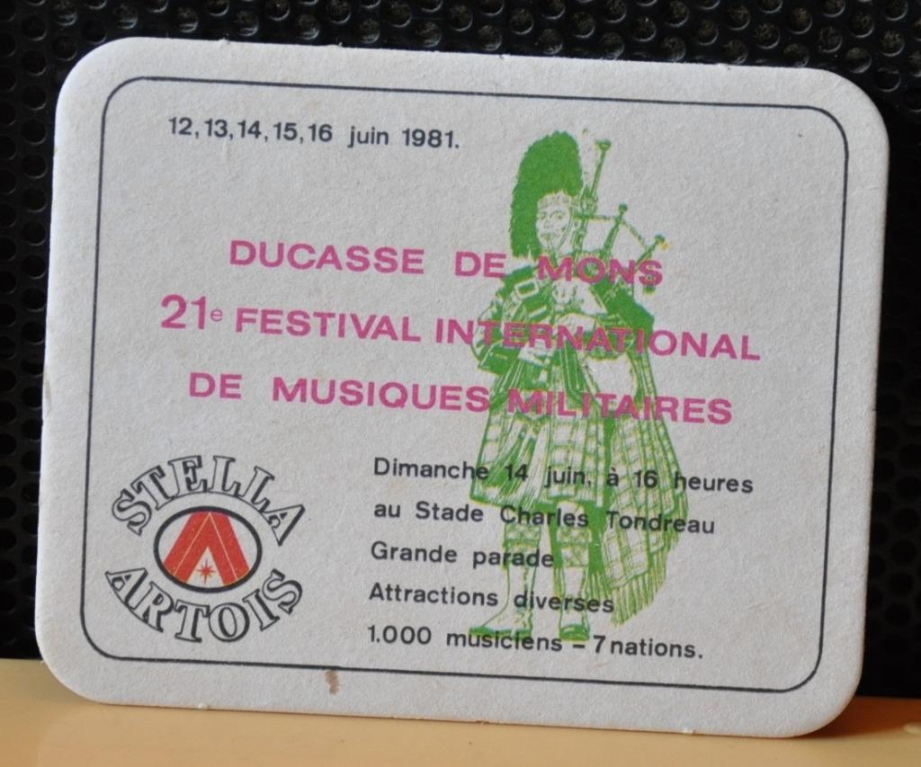 sous bock stella artois ducasse de mons 1981, Collections, Marques de bière, Neuf, Sous-bock, Stella Artois, Enlèvement ou Envoi