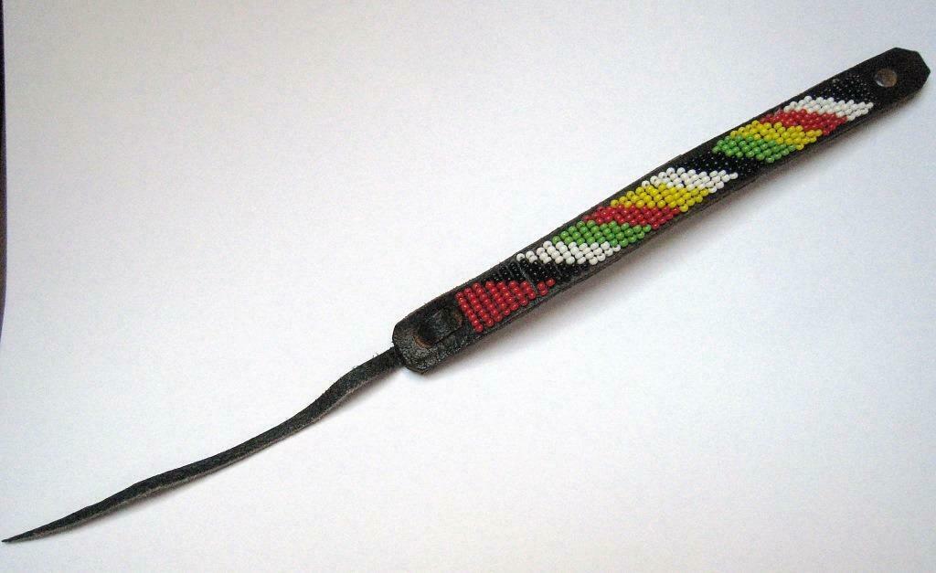 Kenia lederen armband F346, Ophalen of Verzenden, Gebruikt, Overige kleuren, Leer