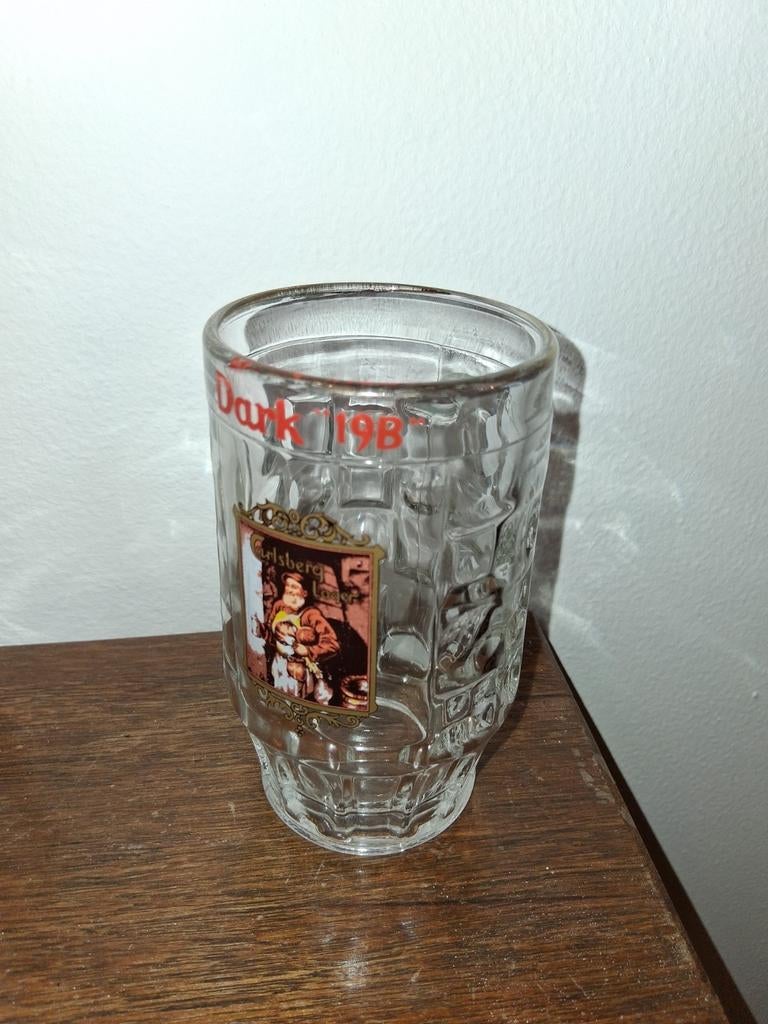 Oud bierglas 'met oor´ Carlsberg , 25cl, Ophalen of Verzenden, Gebruikt, Glas of Glazen