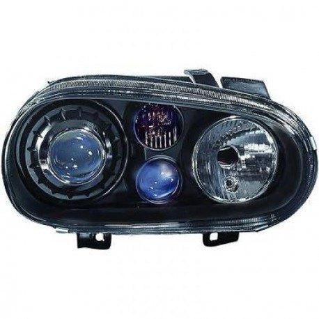 PHARES LENTILLE LOOK R32 - NOIR VW GOLF 4 (97-03) H7/H7/H3, Enlèvement