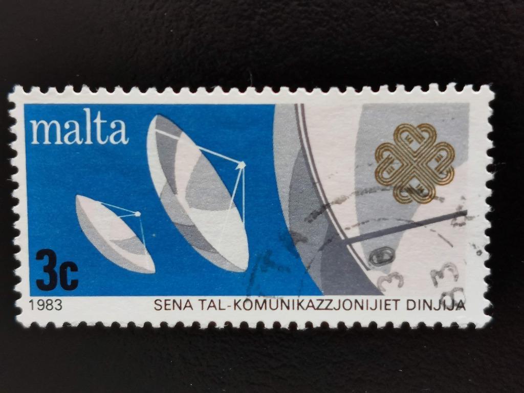 Malta 1983 - Wereld Communicatie Jaar - satellietschotels, Ophalen of Verzenden, Malta, Gestempeld