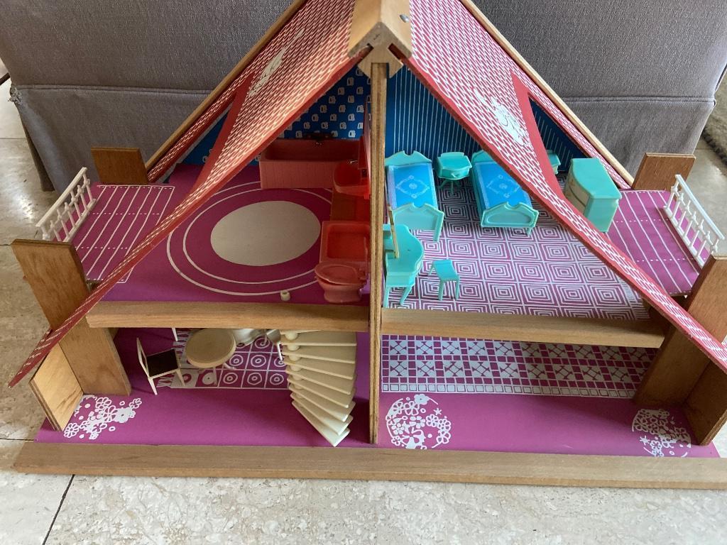 Vintage poppenhuis met meubels, Enlèvement, Maison de poupées