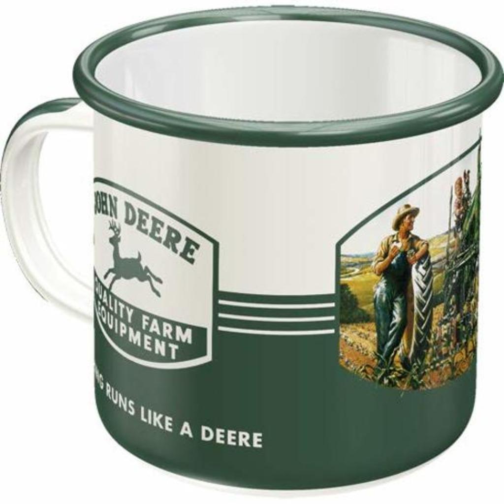 Tasse à café en émail nostalgique John Deere Tractor, Enlèvement ou Envoi, Neuf, Ustensile