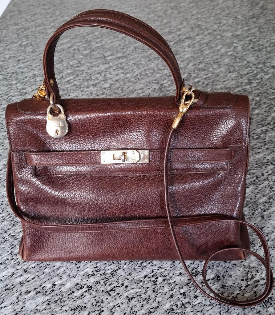 Lederen handtas, Ophalen, Gebruikt, Bruin, Handtas