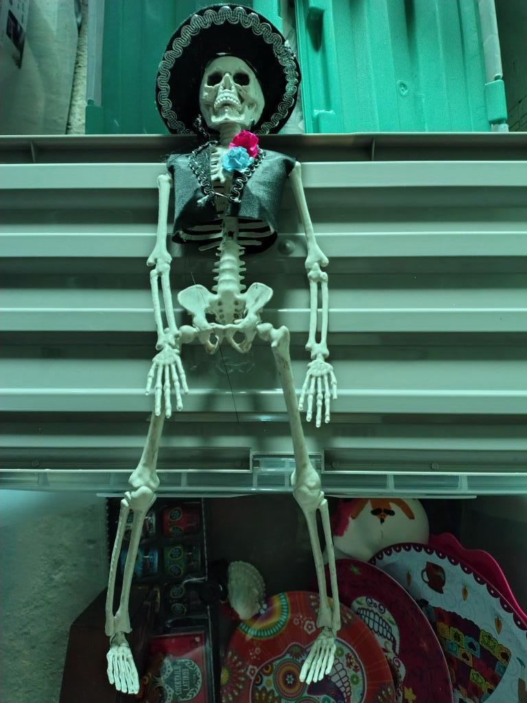 skelet in kostuum om op te hangen halloween, Ophalen of Verzenden, Nieuw, Versiering