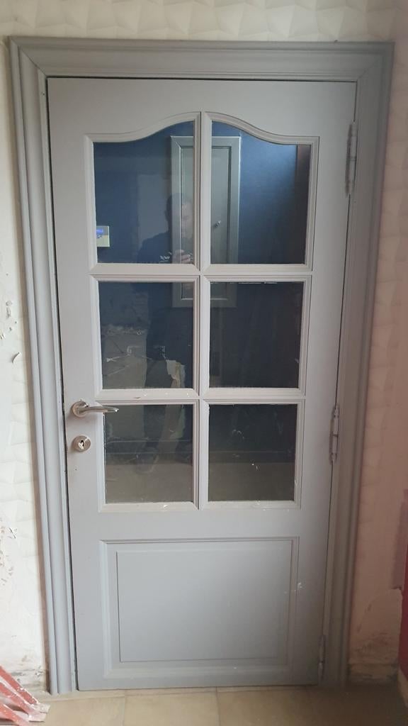 Lots de deux portes en bois massif, Moins de 200 cm, Porte intérieure, Enlèvement, Verre