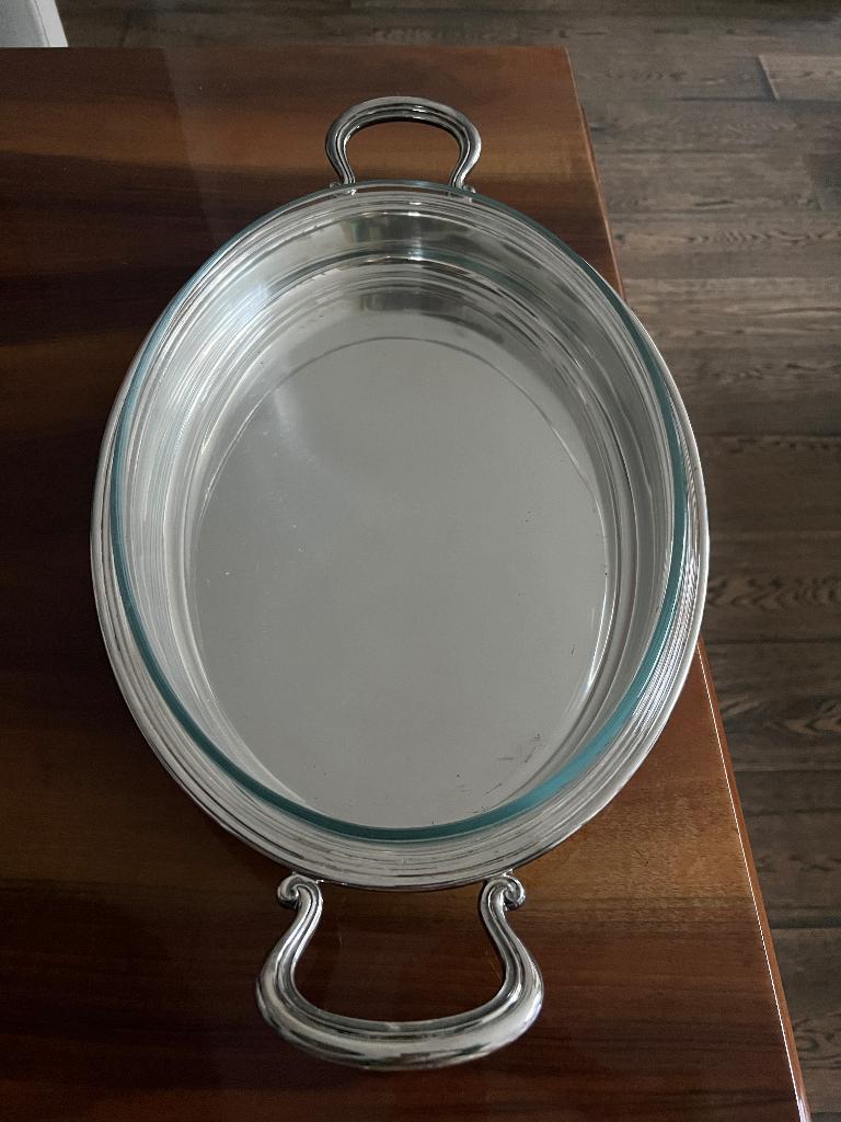 Plat à gratin en monture argentée, Maison & Meubles, Cuisine | Vaisselle, Comme neuf, Enlèvement, Autres types, Autres matériaux
