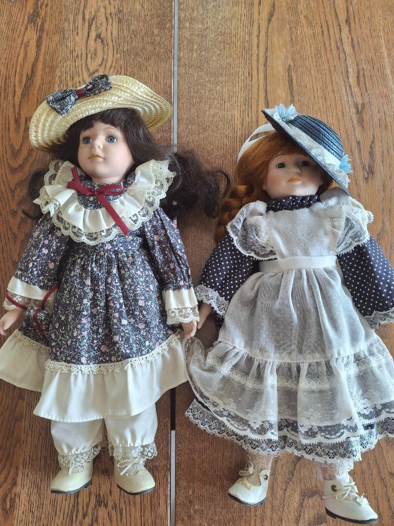 2 porseleinen poppen - the promenade collection, Enlèvement, Comme neuf, Poupée