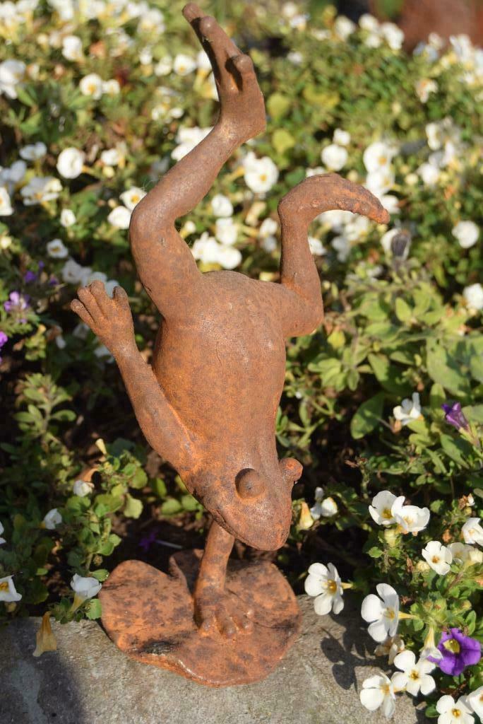 Statue en fonte patinée (la grenouille ), Jardin & Terrasse, Enlèvement ou Envoi, Neuf, Autres matériaux, Animal