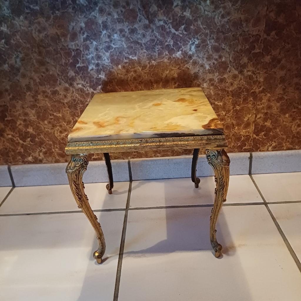 Table d'appoint/support pour plantes vintage en onyx, Enlèvement