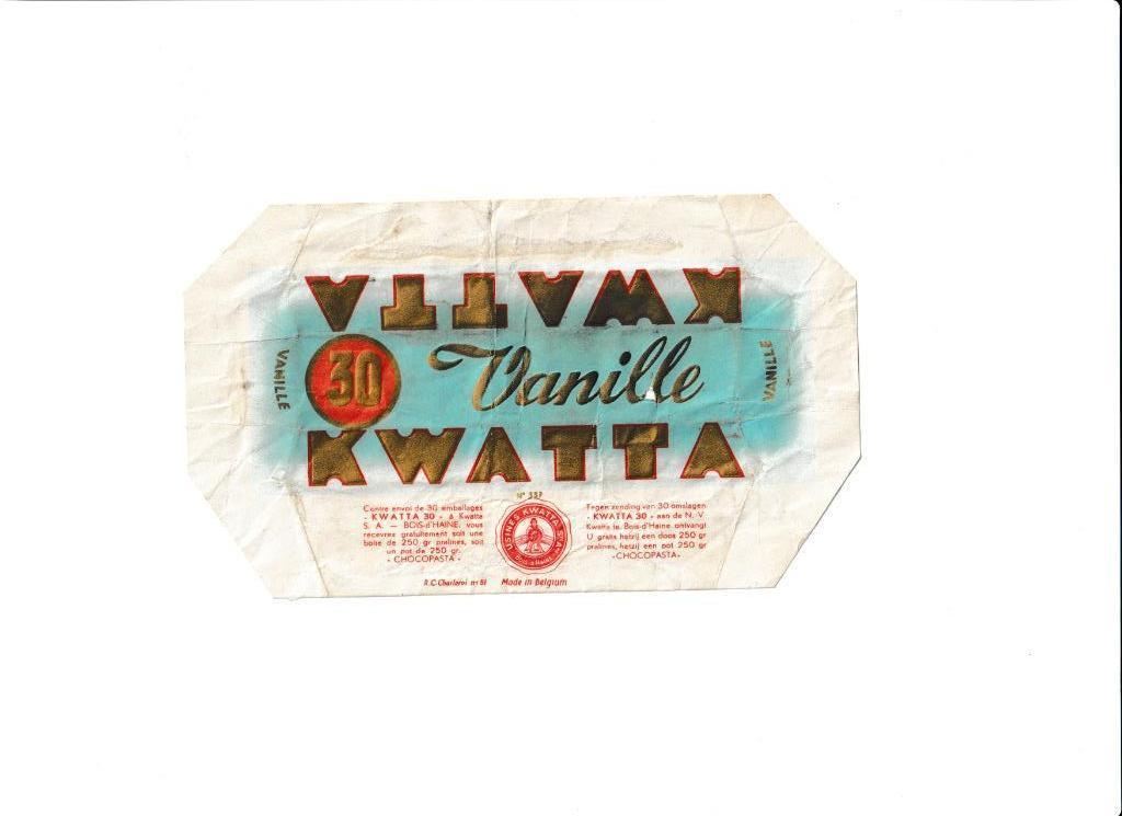 Emballage de chocolat Kwatta. Bois d'Haine., Enlèvement ou Envoi, Utilisé, Emballage