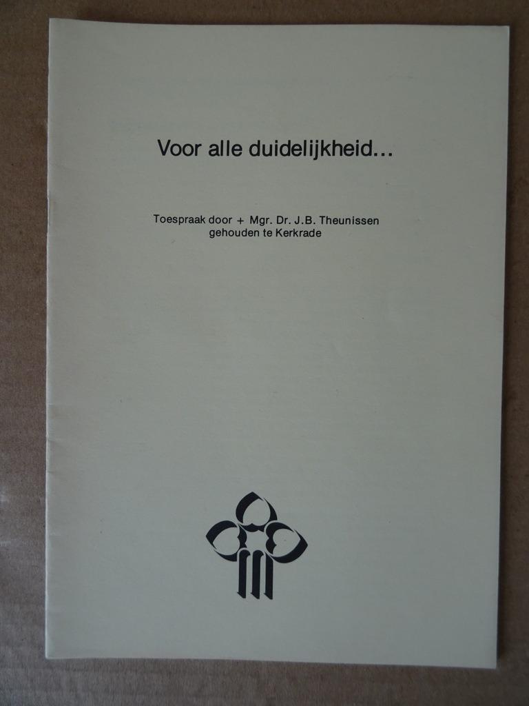 Toespraak voor Dekenale Functiegroep Wereldkerk 1e druk 1977, Christianisme | Catholique, Enlèvement ou Envoi, Comme neuf, J.B. Theunissen