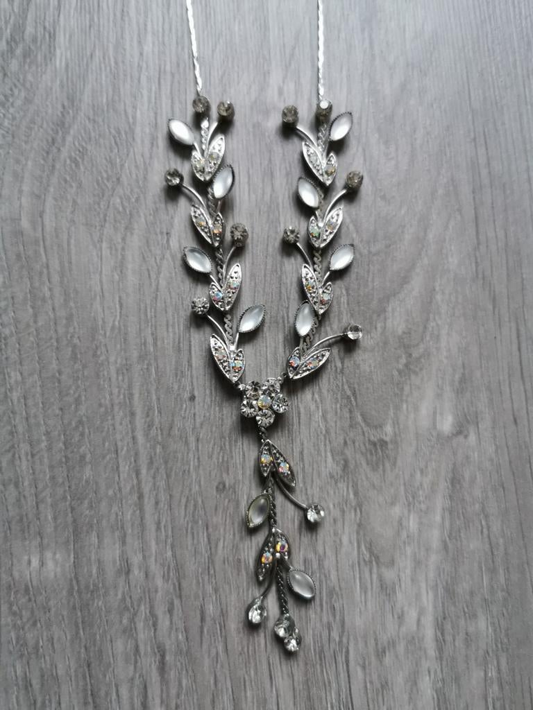 Ketting parelmoer - 25 cm, Bijoux, Sacs & Beauté, Colliers, Enlèvement ou Envoi, Synthétique, Utilisé, Avec strass
