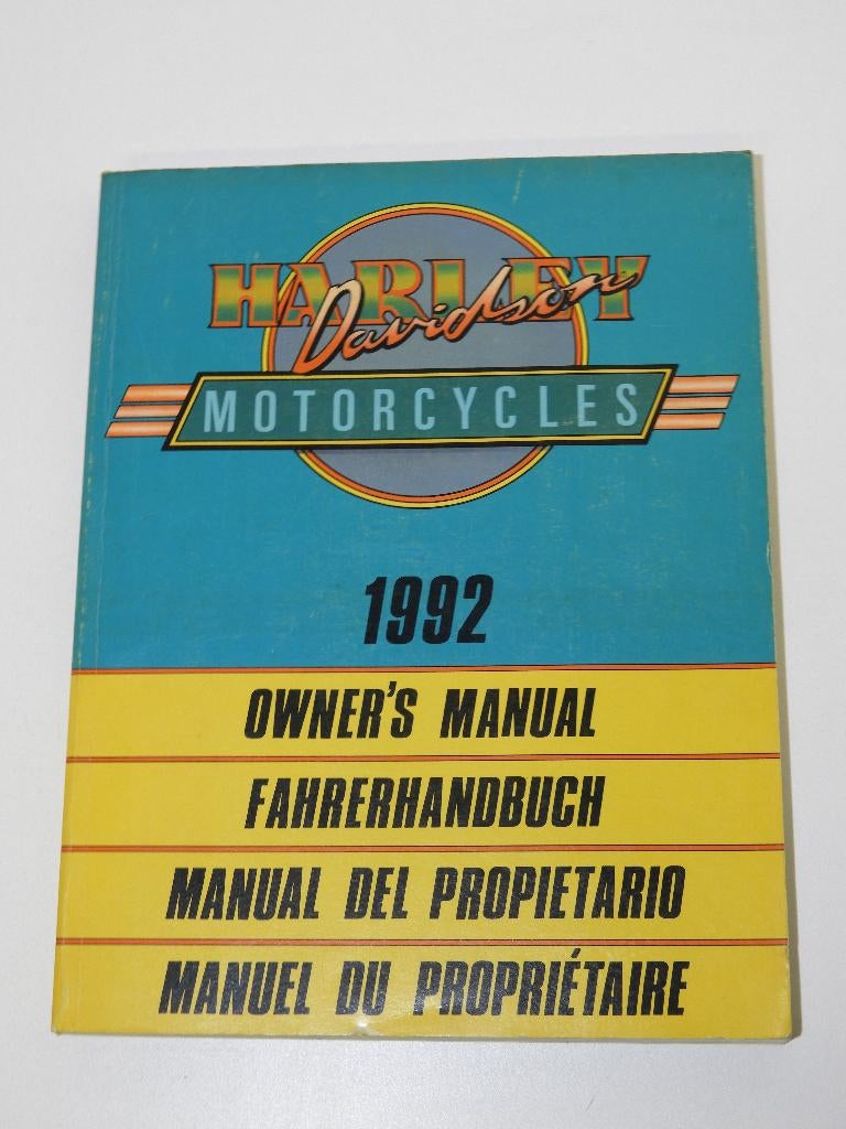 Harley-Davidson Gebruikers Handleiding 1992, Motos, Modes d'emploi & Notices d'utilisation, Enlèvement ou Envoi, Harley-Davidson ou Buell