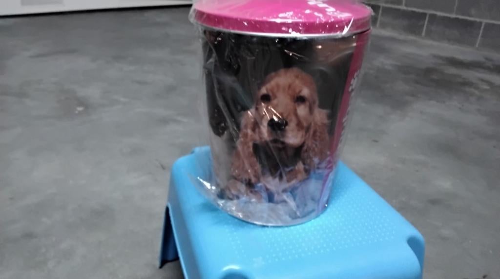Poubelle déco chiens. Neuve., Enlèvement ou Envoi, Neuf, Métal, Moins de 50 cm