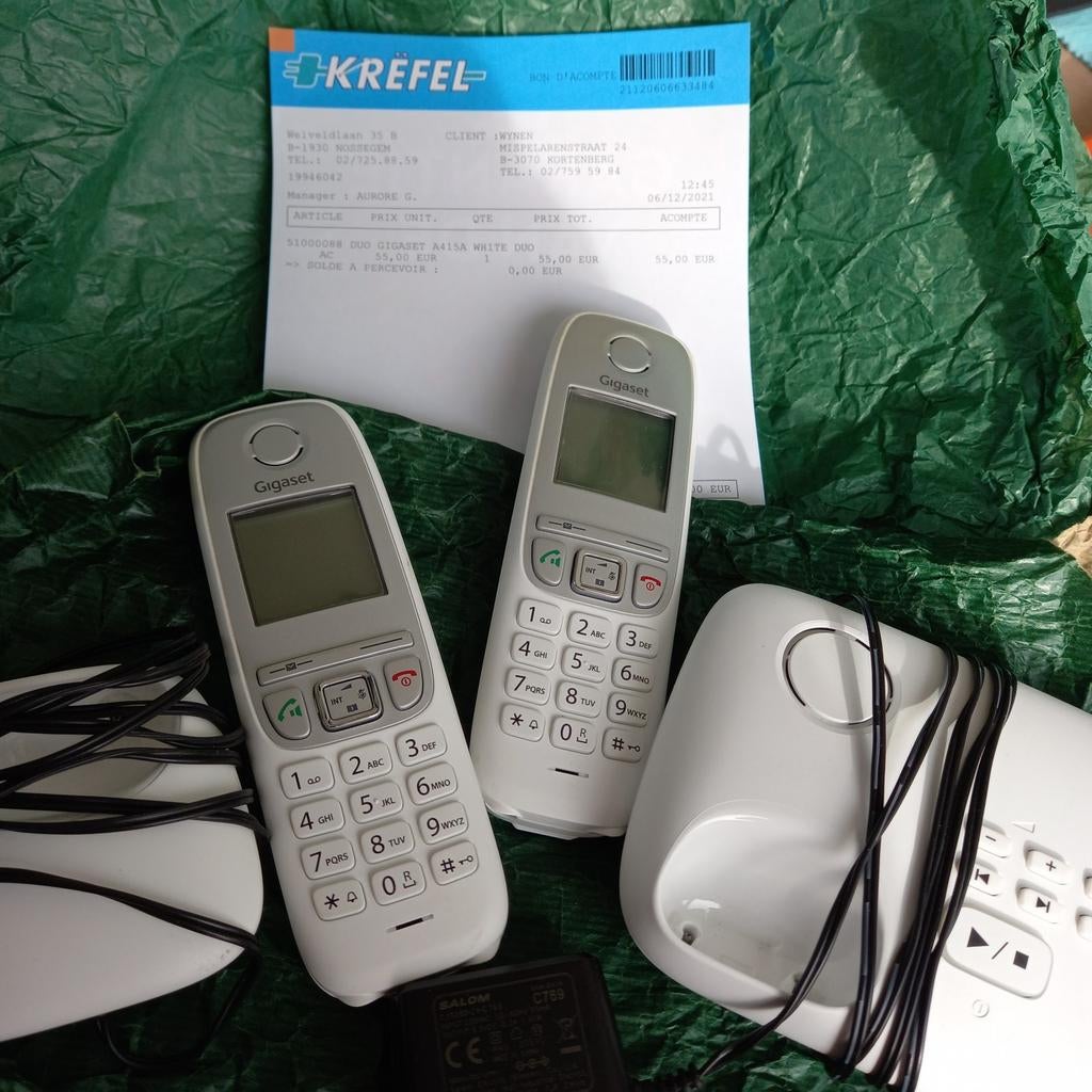 Gigaset A415A wit, Ophalen of Verzenden, Zo goed als nieuw, 2 handsets