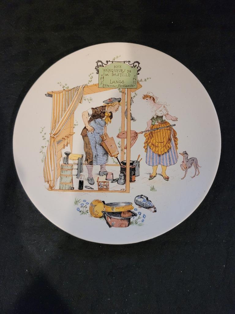 oud dessertbord sarreguemines kinderen richard, Antiek en Kunst, Antiek | Keramiek en Aardewerk, Ophalen of Verzenden