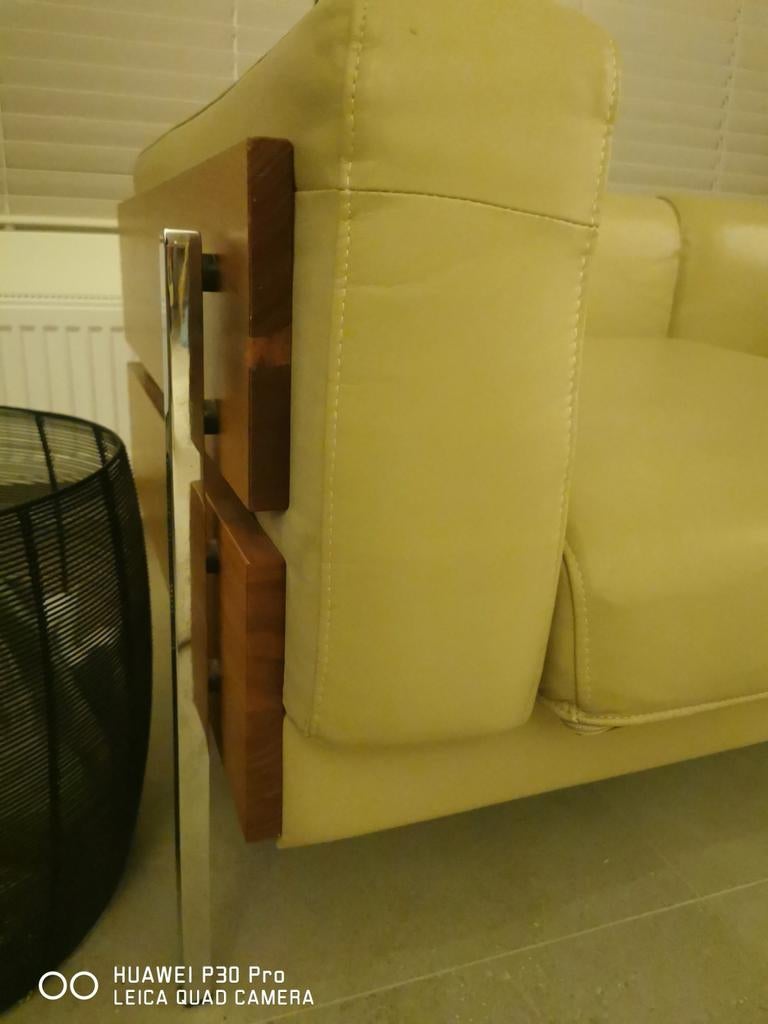fauteil en cuire  mid century modern, Enlèvement, Bois