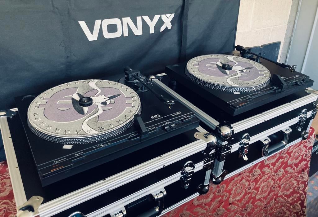 2x Platines Vinyles C.E.C. Disco 4000 (Chuo Denky), Enlèvement, Utilisé, Platine