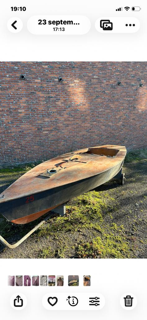 Zeilboot Ok-jol project decoratie vintage, Sports nautiques & Bateaux, Voiliers ouverts, Yole, Enlèvement, Bois, Dérive