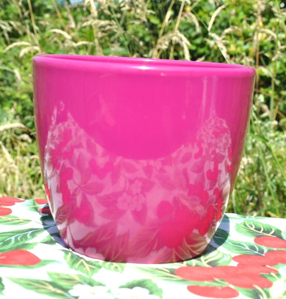 cache pot en faience fushia, Enlèvement ou Envoi, Rond, Intérieur